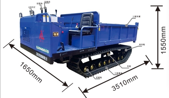 Dieselmotor Type 5ton Crawler Transport Cargo Dumper Voor Oliepalmplantages