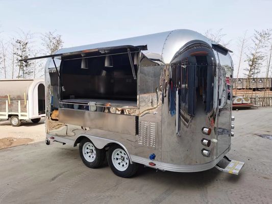 Food Trailer roestvrij staal Fast Food Truck Cart verkrijgbaar
