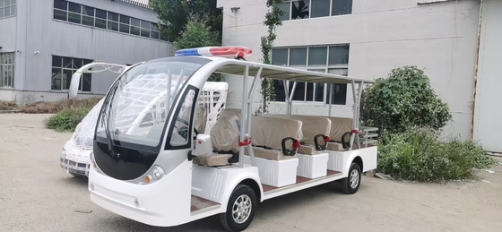 Nieuwe 4+1 vier rij zitplaatsen Sightseeing elektrisch staal frame voertuig met bagagerek