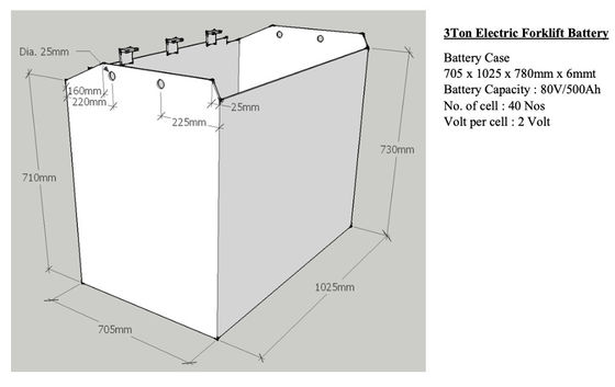 500AH 80v tractiebatterij voor vorklift