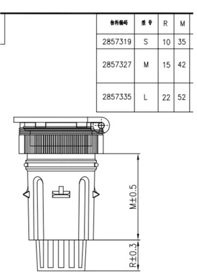 Float Vent Plug Kleur Grijs Grootte L Lengte 92mm Professionele industriële batterij