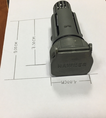Industriële batterij Koffertype Luchtluchtopstok Kleur Grijs Grootte L Lengte 92 mm