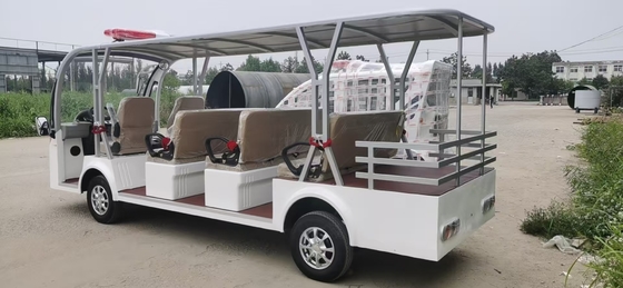 Nieuwe 4+1 vier rij zitplaatsen Sightseeing elektrisch staal frame voertuig met bagagerek