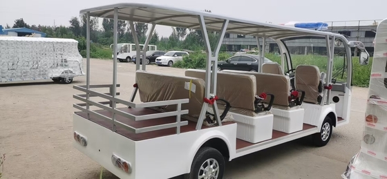 Nieuwe 4+1 vier rij zitplaatsen Sightseeing elektrisch staal frame voertuig met bagagerek
