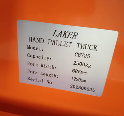 Gemakkelijk manoeuvreren 2500 kg handmatige pallettruck met nylon wielen