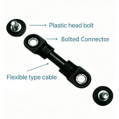 Draadborgende gecoate geïsoleerde zwarte plastic kop M10×22 bouten voor vorkheftruck loodzuur batterij terminal flexibele kabelverbinding vervangende reserveonderdelen met PP+GF materiaal & Checkpoint