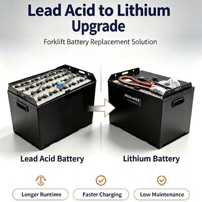 ProLaker Drop-in Loodzuur Vervangende LiFePO4 Heftruckaccu 24V 48V 80V, 210Ah-880Ah Aanpasbaar Voor Elektrische Heftruck Palletwagen Stapelaar Magazijn Materiaalhandling Met Slimme BMS