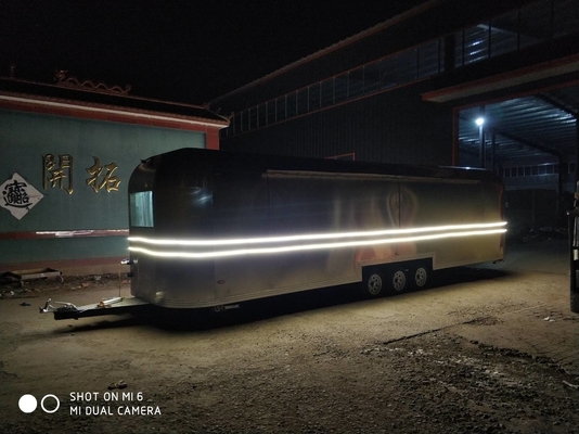 Mobiele snelle roestvrijstalen bar ijsmandje Truck Hot Dog Airstream Food Trailer