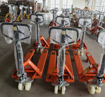 Euro Pallet Stabiele Draagkracht 2,5 ton Handpalletwagen met 550 mm breedte en 1150 mm vorklengte met dubbele nylon wielen