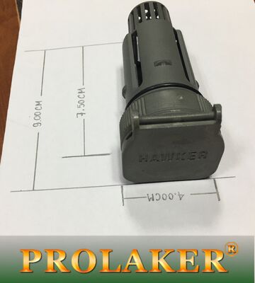 Industriële batterij Koffertype Luchtluchtopstok Kleur Grijs Grootte L Lengte 92 mm