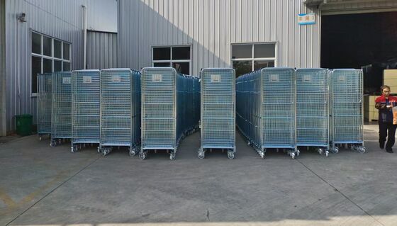 Heavy Duty 500kg Nestable Foldable Wire Mesh Roll Cage voor warehouse logistieke opslag