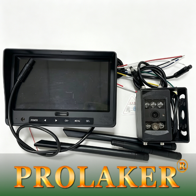 2.4G draadloos 7 inch FHD laserpositionering heftruckbewakingssysteem IP68 waterdichte anti-botsingscamera met lusopname