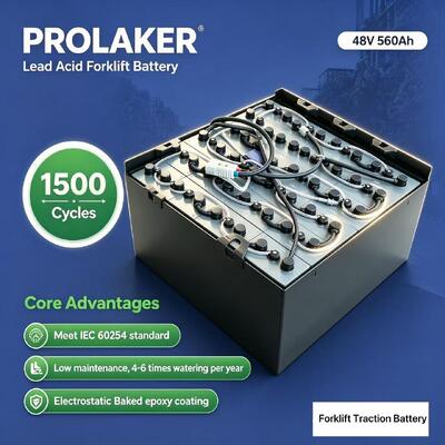 Onderhoudsarme 48V 560Ah tractiebatterij met automatisch watervulsysteem